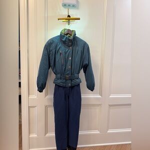 Vintage 80’s 90’s Obermeyer Blue Ski suit Jacket pants snowboard winter Hayward